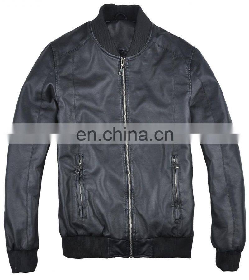 Latest Spring Thin Padded Handsome PU Leather Men Baseball Jacket