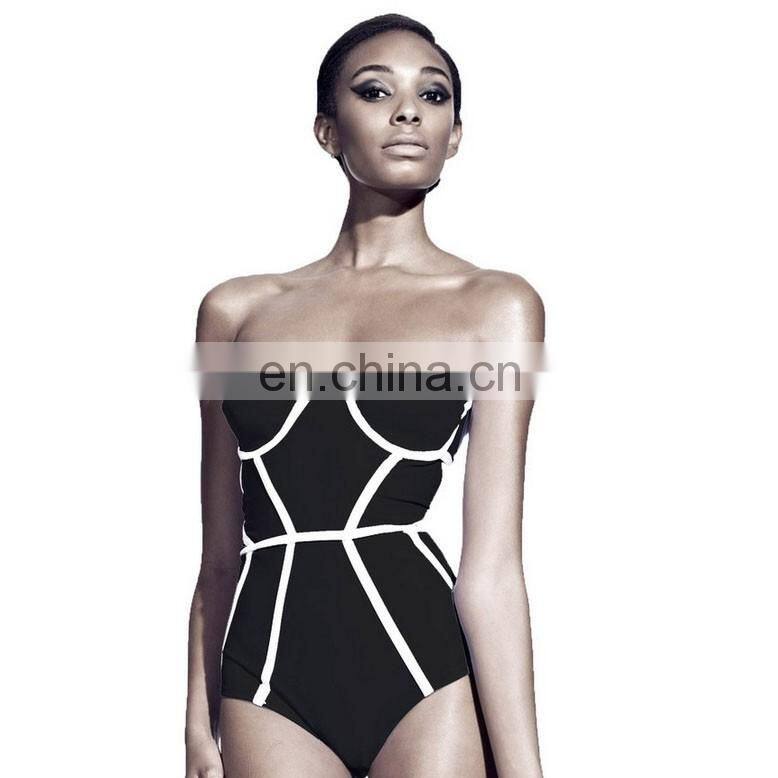 whole sale black/ white simple 1 pcs summer bikini mature bikini dresses