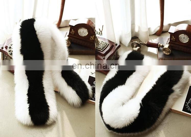 Luxurious White Black Fox Fur Scarf Fashion Fox Fur Shawl From China