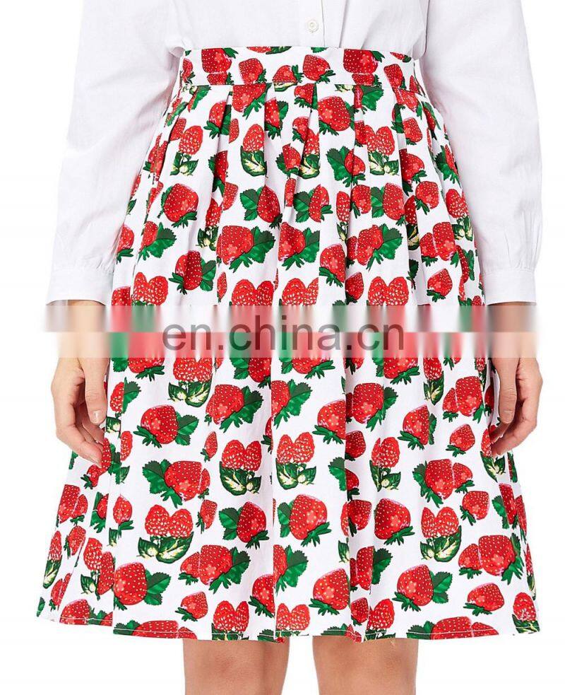 19 Colors ! Grace Karin Colorful Cheap Occident Short Retro Vintage Cotton 50s Drawberry Print Skirt CL6294-17#