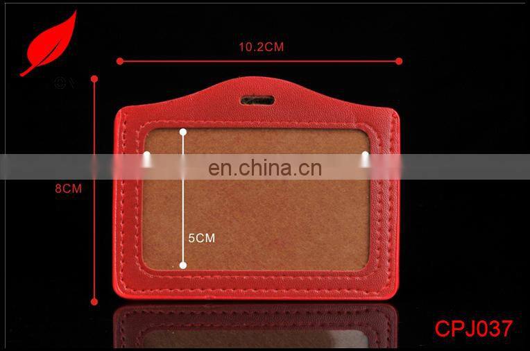 Factory supply good quality leather name ID card holder