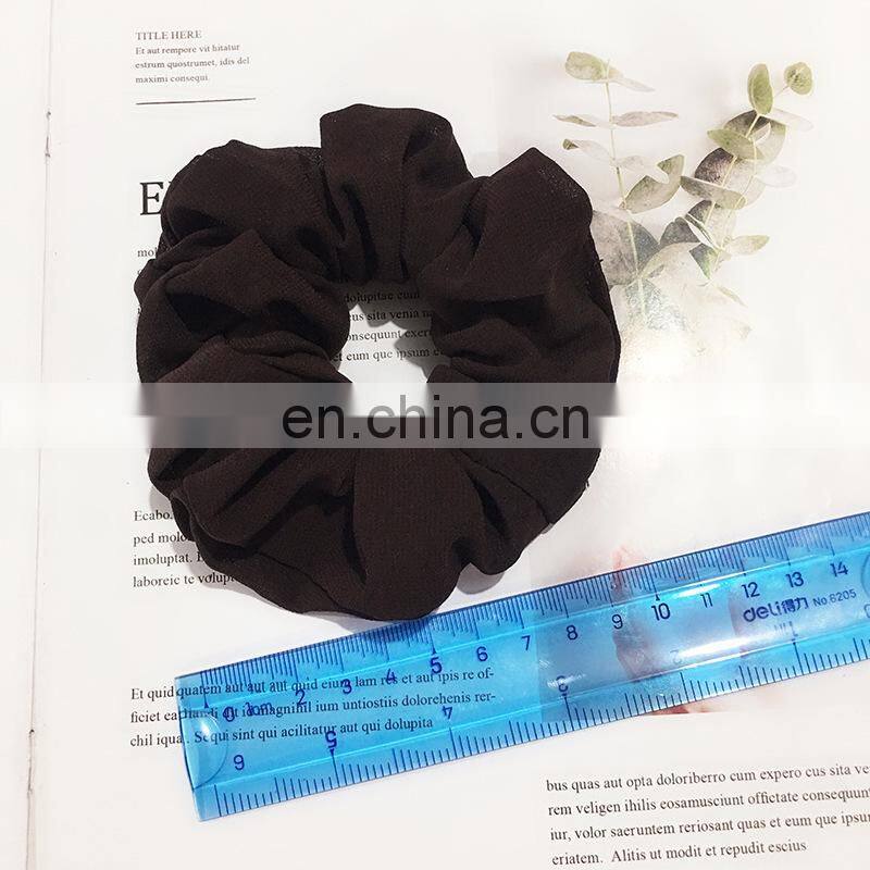 Xugar Hair Accessories Chiffon Hair Scrunchies Solid Elastic Ties Rubber Gum Hair Rubber Ponytail Holder Rope Bands