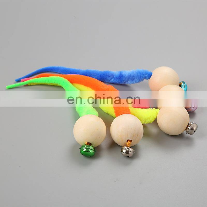 Wholesale Customized New Design Wooden Cat Toys with Bell Interactive Cat Scratching Toys