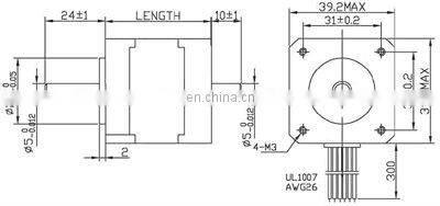 Nema 16 39mm stepper motor