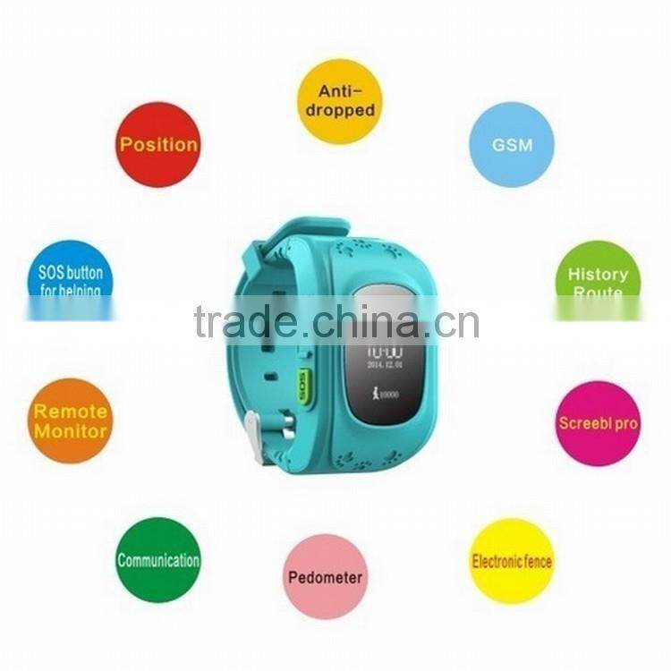 Useful and Colorful Waterproof GPS Smart Watch for Children Tracker