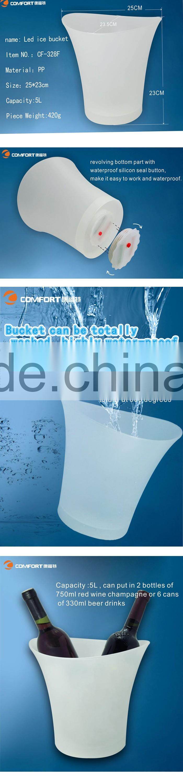 cheap battery operated lighted plastic wine bucket for party