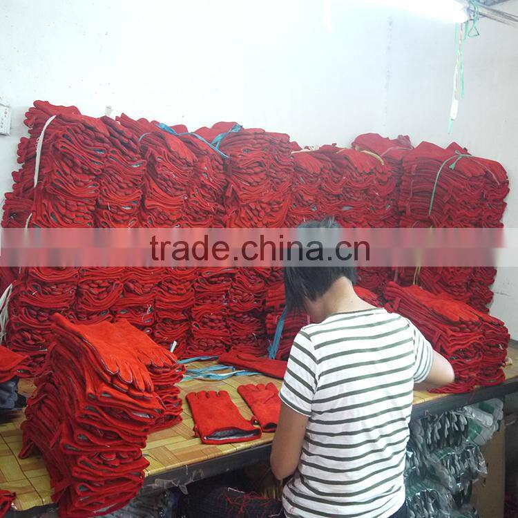 leather western safety working gloves with double the palm