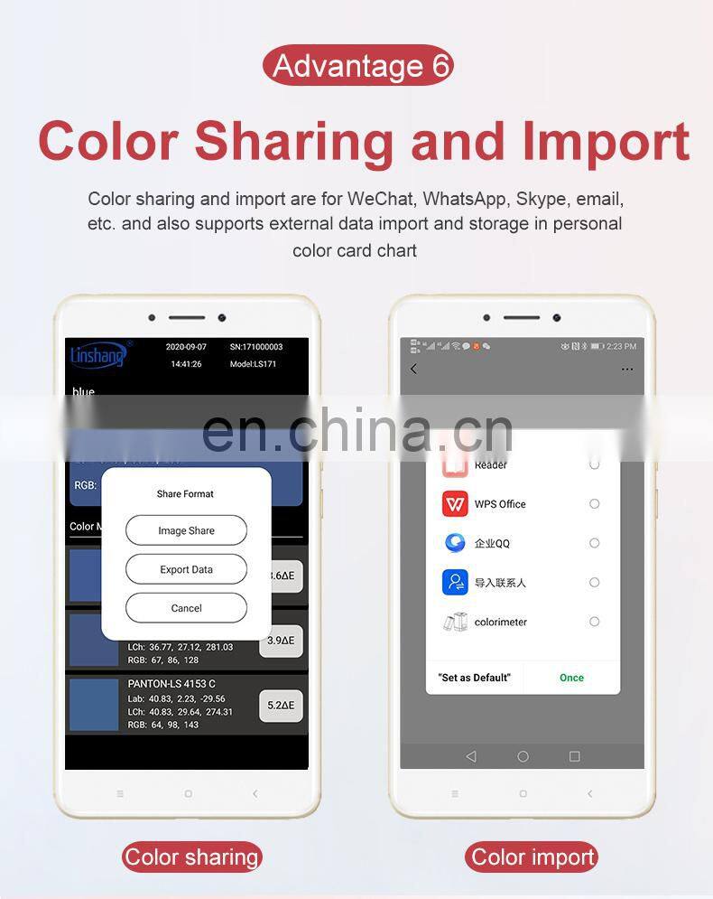 LS171 Portable Colorimeter with Cellphone APP For Printing Coating Ceramics Textiles Color Difference