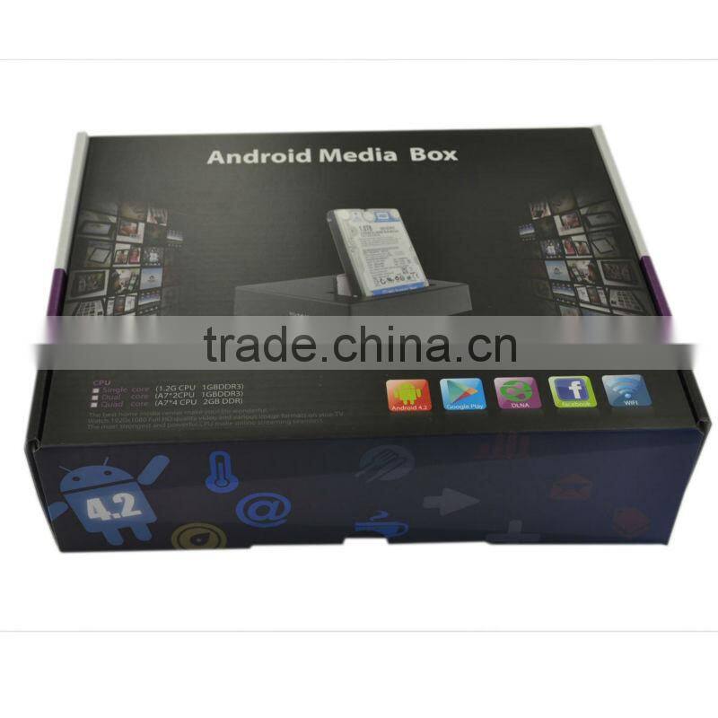 Full HD 1080P Android 4.2 HDMI HDMI A19 TV Box with WIFI, HDMI + VGA + USB Interface, Support 2.5 inch SATA HDD / SD Card / USB