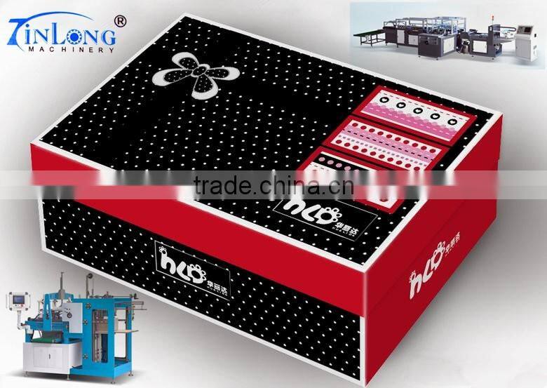 YL--40AT Ruian Factory Cardboard Box Automatic Four Corners Pasting Machine with PLC control for footwear and garment factories