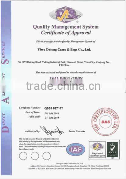 Slim design travel tools bag with zip pocket webbing handle strap