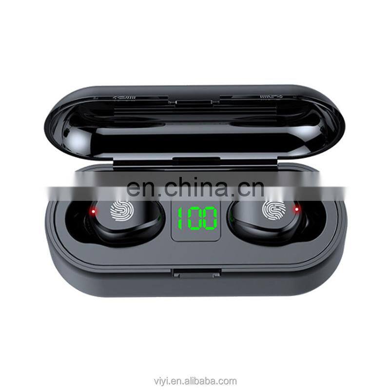 Mini bass wireless earbuds F9 LCD display blutooth earphone with power bank audifono f9-34 tws auriculares