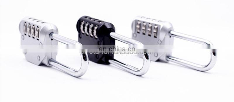 Amazon hot seller 4 digit Zinc Alloy long shackle password combination locks luggages door safety pad lock