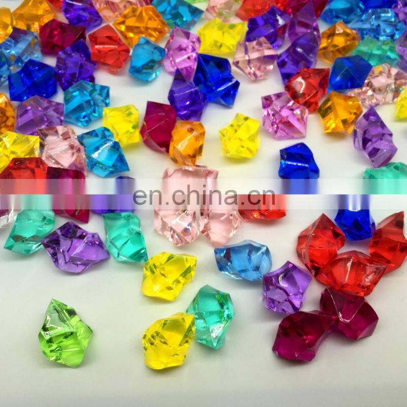 250pcs Colorful Acrylic Plastic Transparent Stone Crystal Rocks Vase Filler Artificial Color Fish Tank Home Wedding Decorations