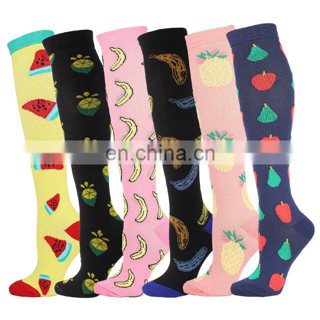 Wholesale 20-30mmhg Running Men Women Athletic Fun Stocking High Knee Nurse Medical Sport Compression Socks