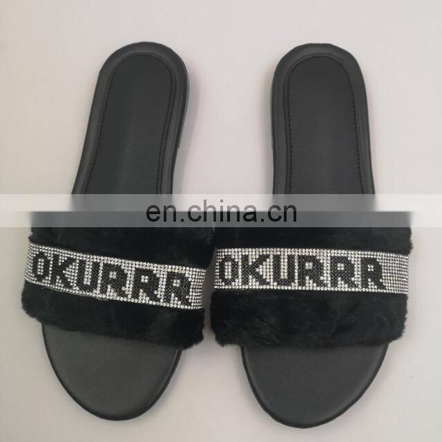Flat Lady Fluffy Fur 2020 New Arrive Slipper for Women's