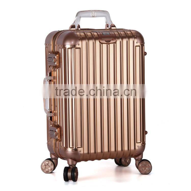 CE Approved professional aluminum magnesium case rose gold trolley case