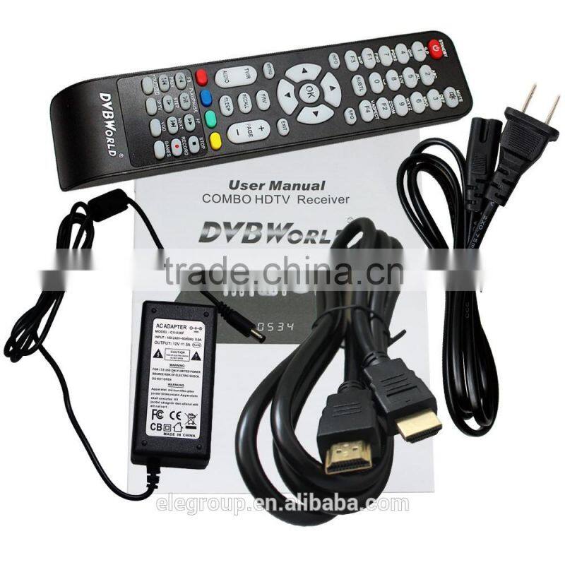 2016 New arrival V26 DVBWORLD combo hdtv satellite receiver for north america with jb200 tuner jyazbox v21