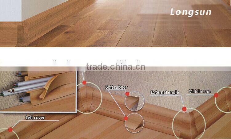 WPC floor accessory pvc foam skirting board and clips