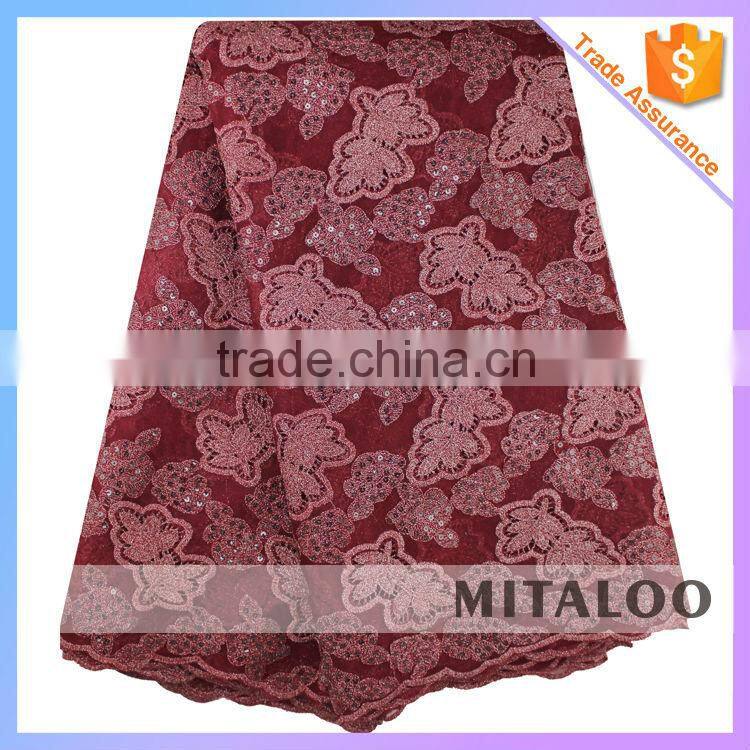 Mitaloo MOG0201 New Double Organza Lace Embroidered Fabric With Sequins