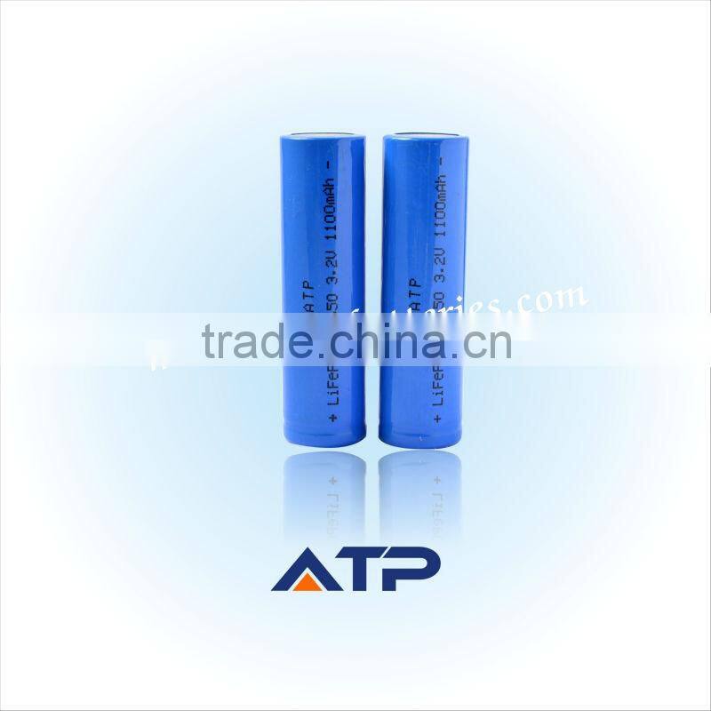 Alibaba China battery wholesale rechargeable lithium cells 3.2v 1100mah lifepo4 18650 battery