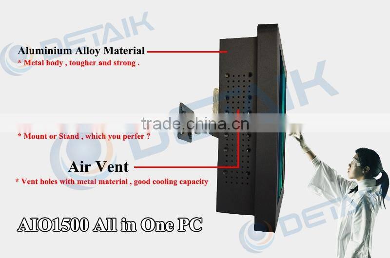 15 inch Touchscreen All In One PC / Intel CPU 2GB RAM 250GB HDD