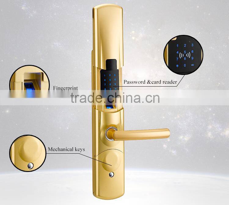 Zinc alloy furniture lock metal touch screen smart digital fingerprint password keypad door lock