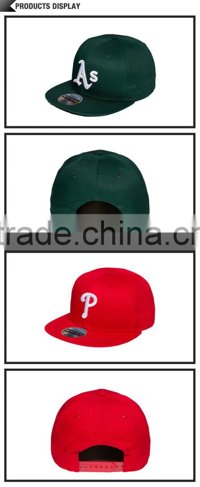 Custom Made 3D Embroidered Snap Back Cap/Flat Bill Hip Hop Snapback/Hiphop Cap