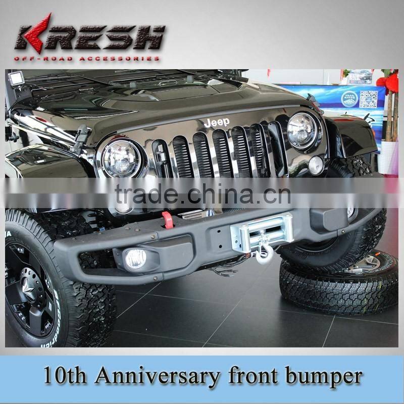 KRESH brand NEW design 4x4 SUV Rubicon 10th anniversary front bar for Wrangler 2007-2015JK with black color and steel material