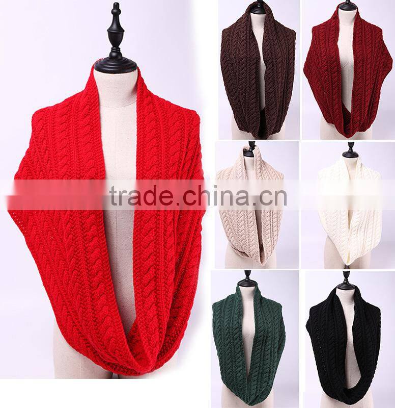 New Arrvial Winter Women Pattern Knitted Loop Wool Scarf