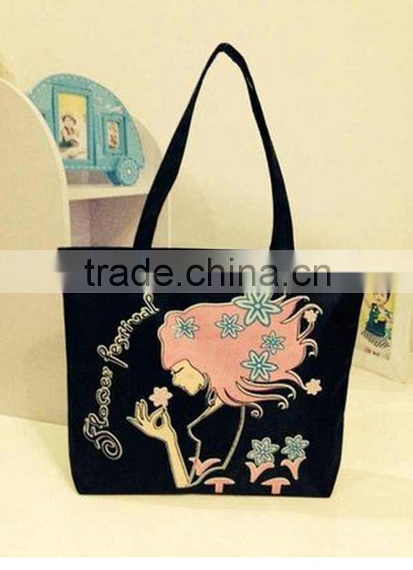 Fashion printing canvas bags large women hot canvas tote shopping bag