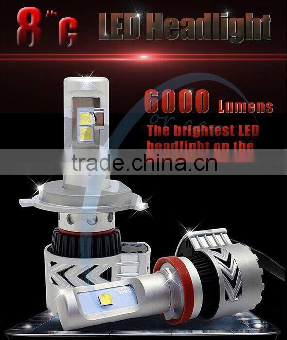 Best quality G8 auto led headlight Hi beam Lo beam H4 brightest led headlamp