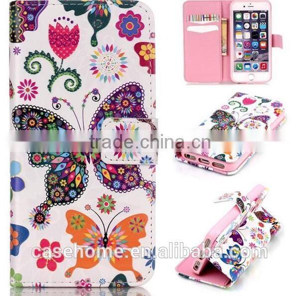 Printing Wallet Leather Case TPU Cover for iphone 5SE