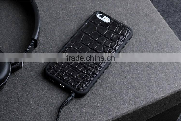 Luxury exotic skin real aligator leather case for iphone 6 plus