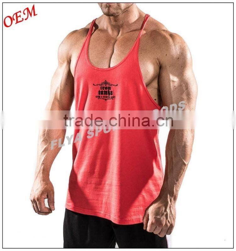 high quality wholesale custom printed stringer gym vests for men