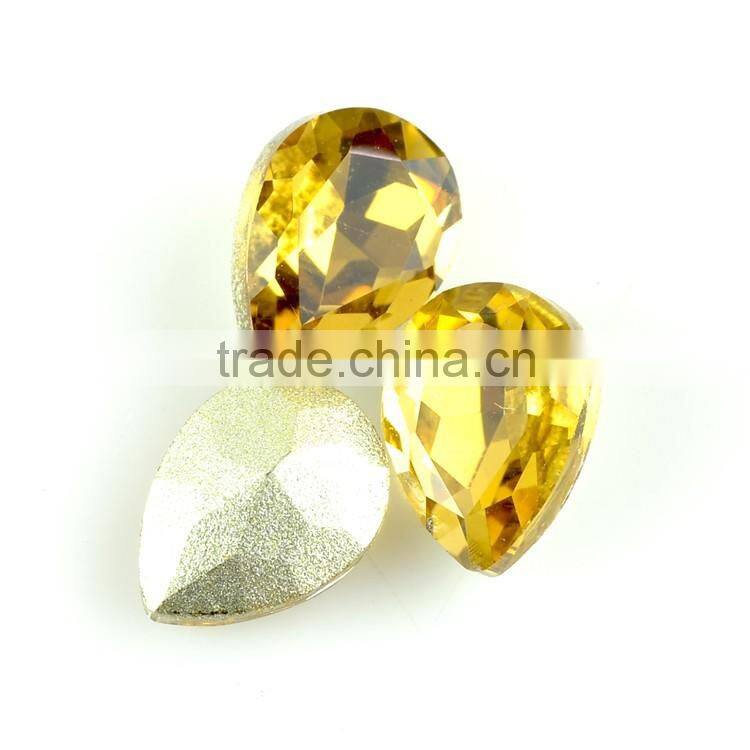 Fancy strass Sapphire Crystal glass rhinestone drop shape,pear shape rhinestone strass for jewel