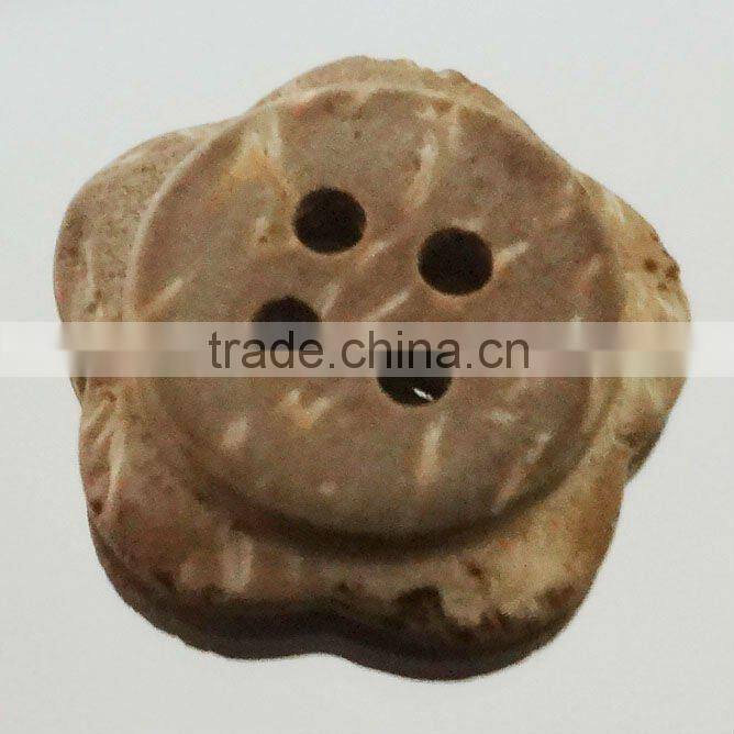 laser engraved decorative wood buttons for garment/clothing