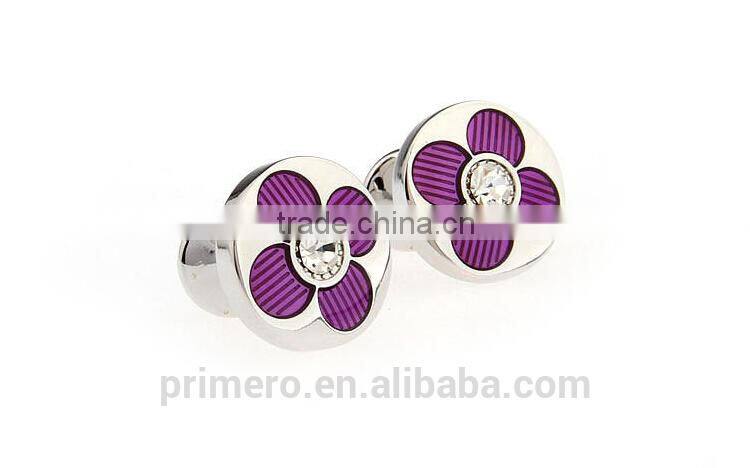 PRIMERO 2015 Fashion jewelry enamel Amethyst cufflinks 925 sterling silver cufflink Pattern Cufflinks French cufflinks