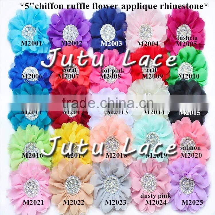 shabby chiffon collar with pearl centre- garment accessories