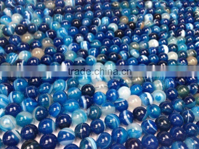 10mm Natural Blue Color Faceted Round Agate Beads Gemostone Beads With Vein