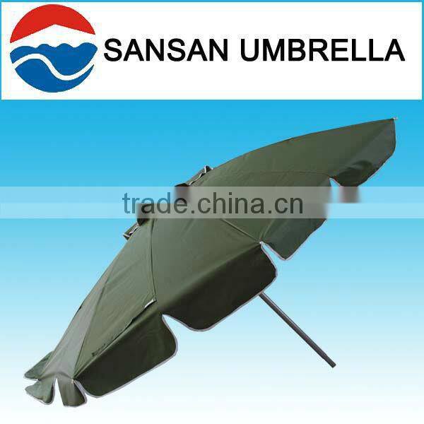 240CM wholesale Oxford fabric light-yellow fibre glass with tilt and lace beach sun umbrella