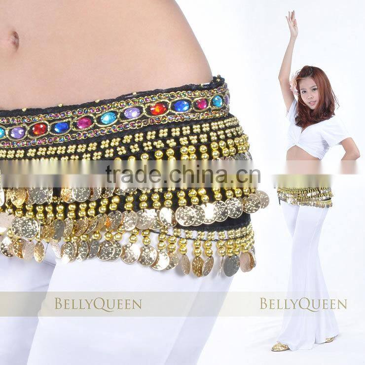 Velvet belly dance gold coins belt More Colors ,BellyQueen