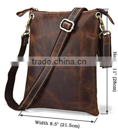 Genuine Leather Men Briefcase Messenger Portfolio Bag