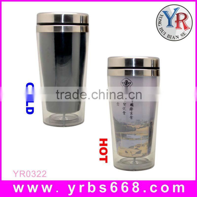 Food Safe Customized Stainless Steel Travel Mug,Heat Sensitive Thermal Mug,Color Change Mugs