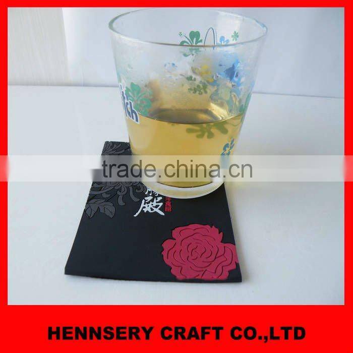 Fashion 3D 2D silicone rubber pvc poker coaster