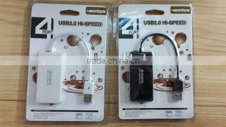 2.0 high speed 4 port slim usb hub as computer gift