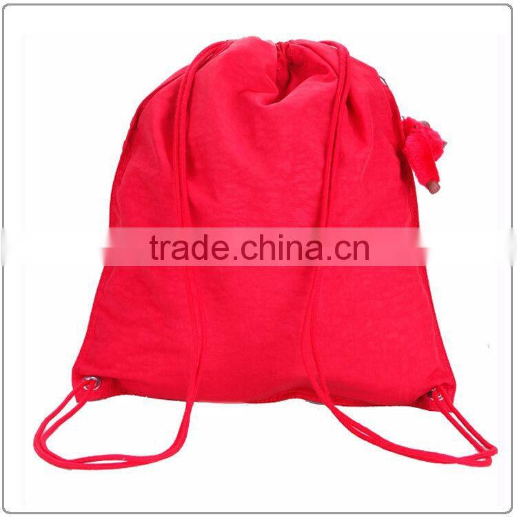 Plain waterproof drawstring shoe bag with zipper pocket