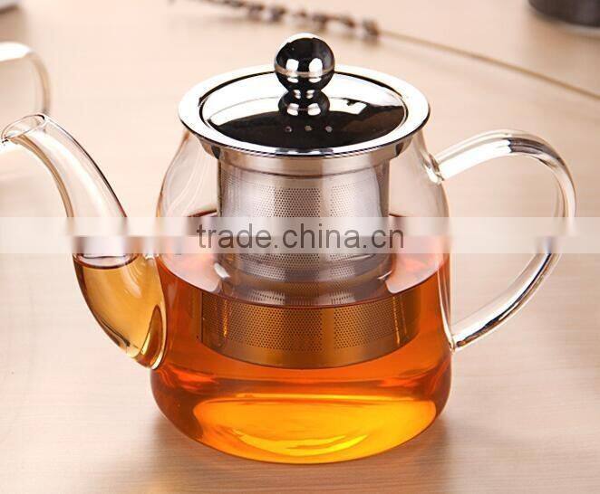 Quality Assured With Strainer Glass Pot With lid Glass Tea Pot warmer