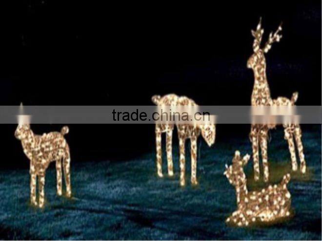 train christmas rope light Fancy LED magic colour christmas lights for outdoor project/LED 3D motif christmas deer snowman