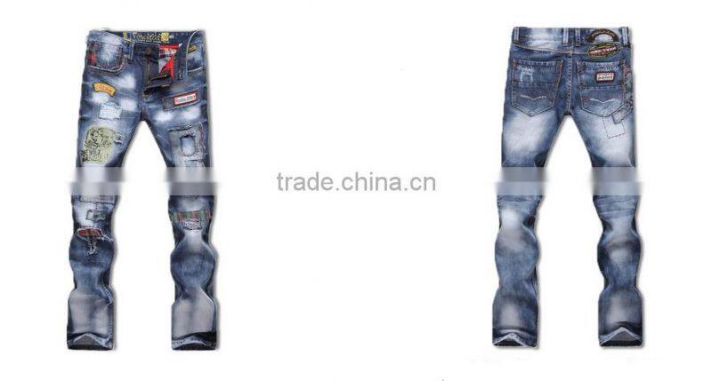 High Quality New Fashion Designer Jeans Men Distrressed Casual Denim Mens Jeans